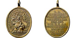 Ovale Bronzemedaille 1760 auf die ... 