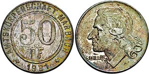 Silberabschlag o.J. der 50 Pfennig 1921 - ... 
