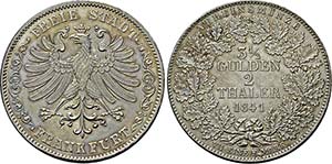2 Taler 1841 zu 3 1/2 Gulden Vereinsmünze. ... 