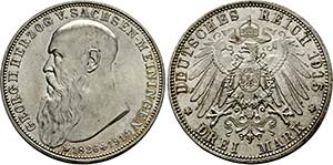 Georg II. 1866-1914, München.3 Mark 1915 ... 