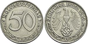 Berlin und Wien.50 Reichspfennig 1939 A ... 