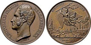 Leopold I. 1831-1865, Bronzemedaille 1837 ... 