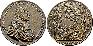 Louis XIV. 1643-1715, Bronzegußmedaillon ... 