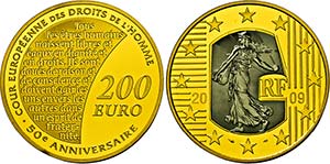 V. République., 200 Euro 2009 (999 fein) ... 