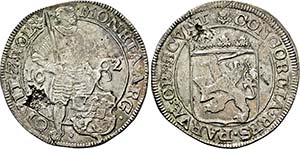 Zilveren Dukaat 1662 . Stehender Ritter ... 