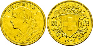 Bern.20 Franken 1927 B (900 fein).     Divo ... 