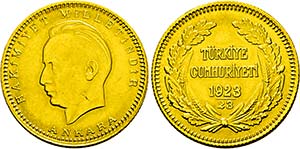 Republik. 1923-1923, Ankara.100 Kurush o.J. ... 