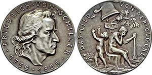 Medaille 1934 . {\b Friedrich von Schiller ... 