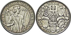 Medaille 1936 . {\b 1000. Todestag von ... 