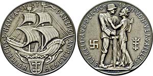 Medaille 1939 . {\b Heimkehr der Hansastadt ... 