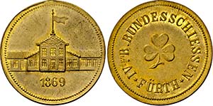 FÜRTH, STADT   - Messing-Medaille 1869 IV. ... 