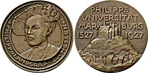 MARBURG,STADT   - Bronzegußmedaille 1927 ... 