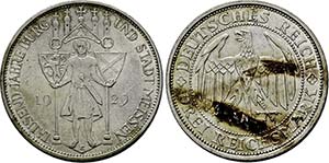 WEIMARER REPUBLIK   - 3 Reichsmark 1929 E ... 