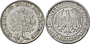 WEIMARER REPUBLIK   - Karlsruhe.5 Reichsmark ... 