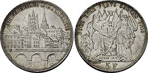 SCHWEIZ   - Bern.5 Franken 1876 (Stempel von ... 