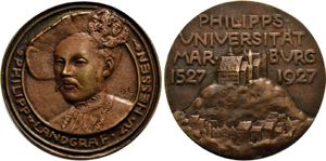 MARBURG, STADT   - Bronzegußmedaille 1927 ... 