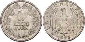 1 Reichsmark 1925 A (3), D (3), E (4), F ... 