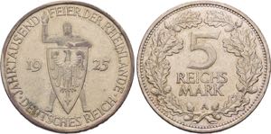 Berlin und München.3 Reichsmark 1925 D und ... 