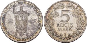 Karlsruhe.5 Reichsmark 1925 G ... 