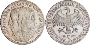 Sammlung der 5 DM Gedenkmünzen 1968 ... 