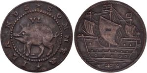 6 Pence o.J. (1616) der Sommer Islands ... 