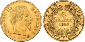 Napoléon III. 1852-1870, Paris.5 Francs ... 