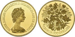 Elizabeth II., Ottawa.100 Dollars 1977 (917 ... 
