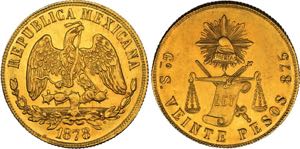 Republica Mexicana. 1867-1905, Guanajuato.20 ... 