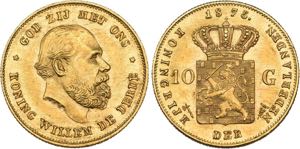 Willem III. 1849-1890, Utrecht.10 Gulden ... 