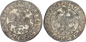 Zygmunt II. August. 1548-1572, 1/2 Groschen ... 