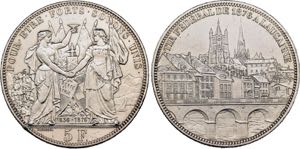 5 Franken 1876 Lausanne (ss-vz; Randfehler); ... 