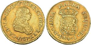 Carlos III. 1759-1788, Popayan.2 Escudos ... 