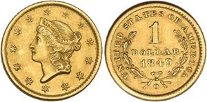 New Orleans.1 Dollar 1849 O (900 fein; ... 