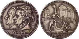 Medaille 1926 . {\b Goethe und Beethoven - ... 
