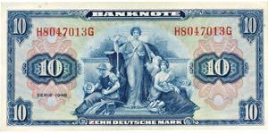 o.J. 10 Deutsche Mark 1948 Banknote. ... 