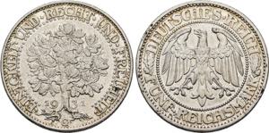 WEIMARER REPUBLIK   Karlsruhe.5 Reichsmark ... 