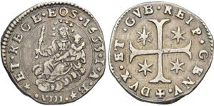 ITALIEN-GENOVA, REPUBBLICA   8 Soldi 1653 ... 