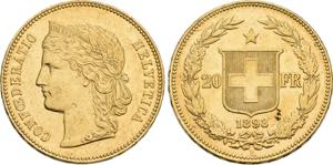 SCHWEIZ   Bern.20 Franken 1893 B (900 fein). ... 