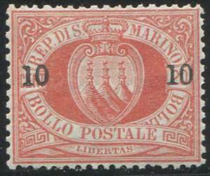 1892 - San Marino -  Stemma 20 centesimi con ... 