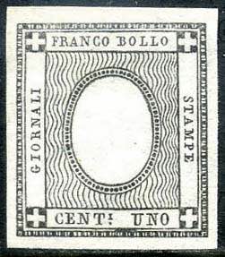 1861 - Sardegna - Giornali 1 centesimo senza ... 