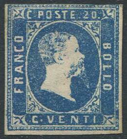 Sardegna 20 centesimi azzurro. Appena ... 