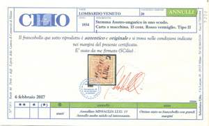 Lombardo Veneto 15 centesimi Carta ... 