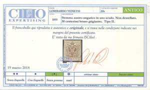 Lombardo Veneto 30c. Carta a ... 