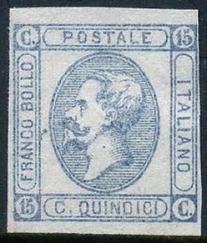 Vittorio Emanuele II,15 centesimi celeste ... 