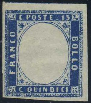 **Vittorio Emanuele II, 15 centesimi azzurro ... 
