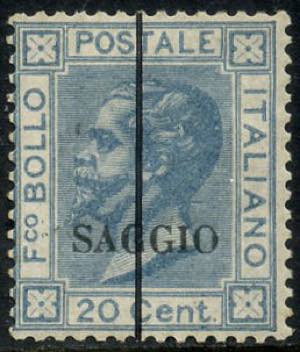 *Vittorio Emanuele II, 20 centesimi azzurro ... 