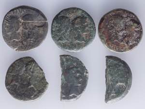 A lot containing 6 Celtic coins from Gaul. ... 
