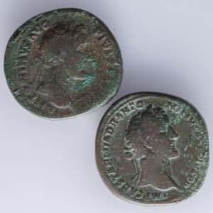A lot containing 2 sestertius of Antoninus ... 
