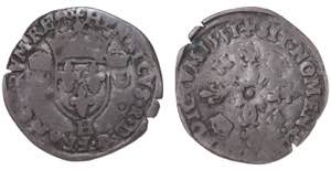 Henri II. Douzain aux croissants AR 1551 AD, ... 