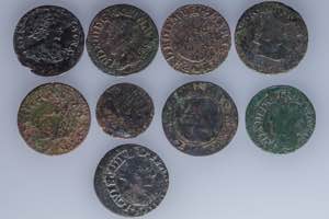 A lot containing 9 copper Royal French ... 